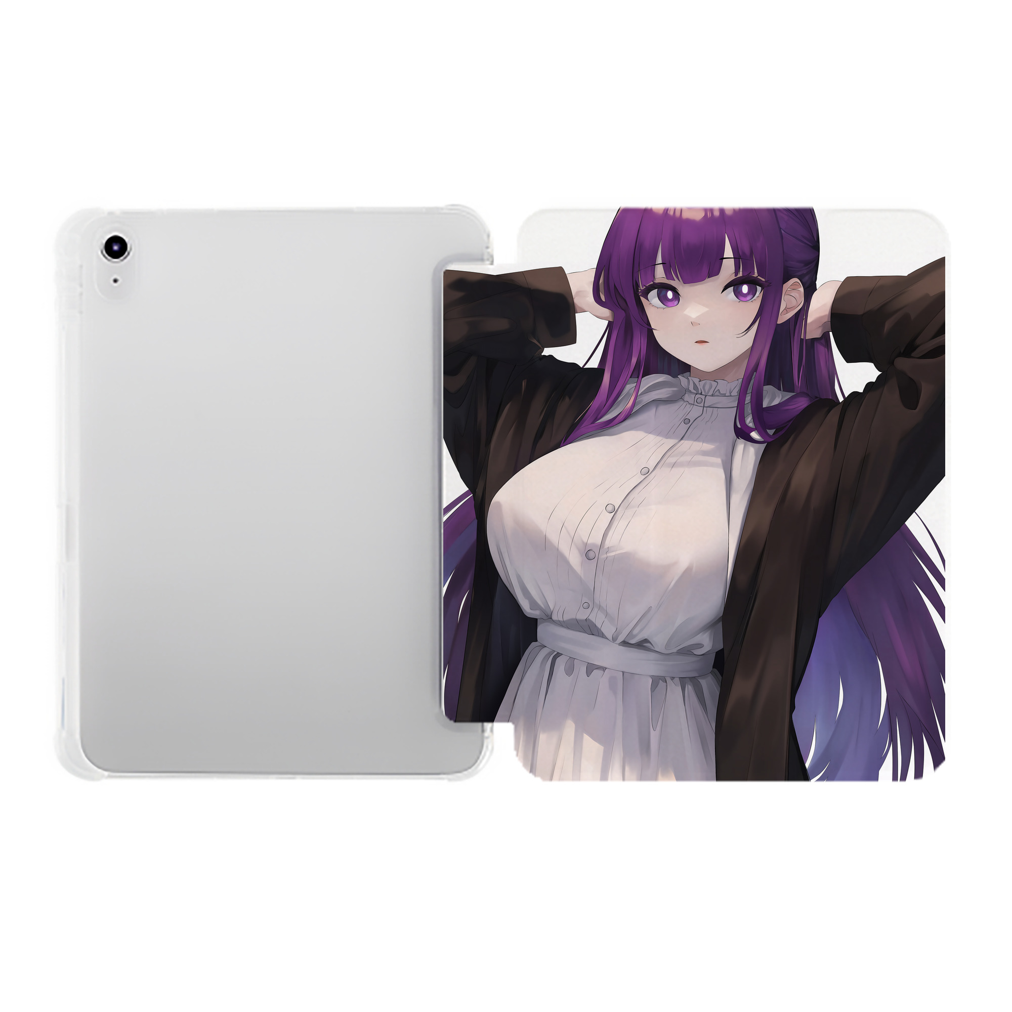 （画像用） 葬送のフリーレン Frieren IPad ケース ペン収納付き 三つ折りスタンド PUレザー×シリコン 対応機種9.5/10.5/10.9インチ